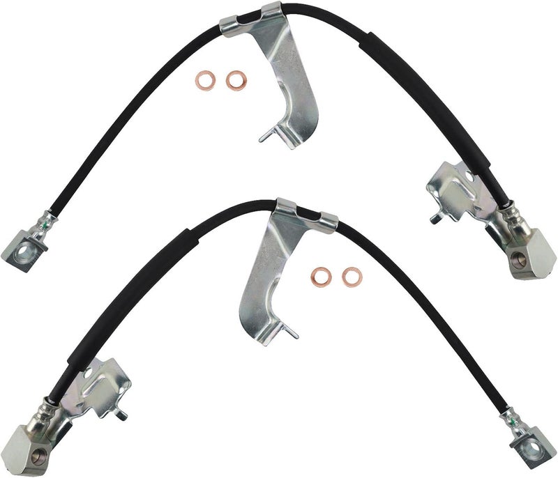 TRQ Front Brake Hose Set Compatible with 1995-2007 Ford Taurus 1996-2005 Mercury Sable - Image 1